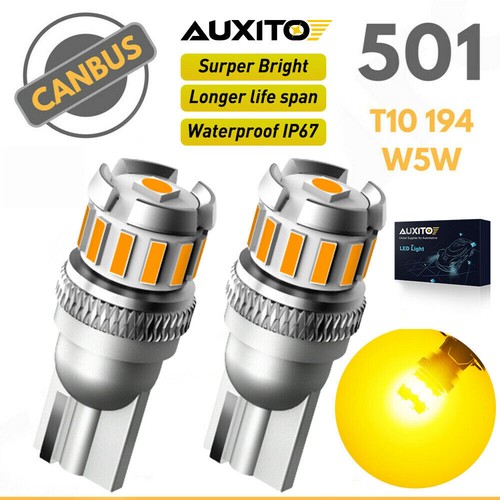 AUXITO 168 194 192 2825 T10 LED Side Marker Light Bulb Amber - Foto 5