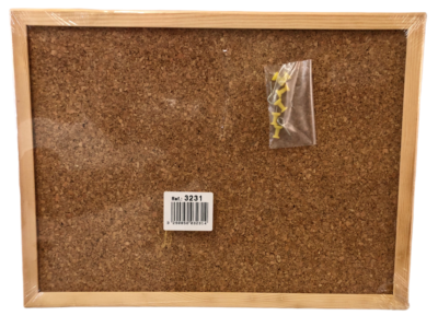 ALLboards Lavagna in sughero MAPPA DEL MONDO con cornice in legno laccato NERO 60×40 cm