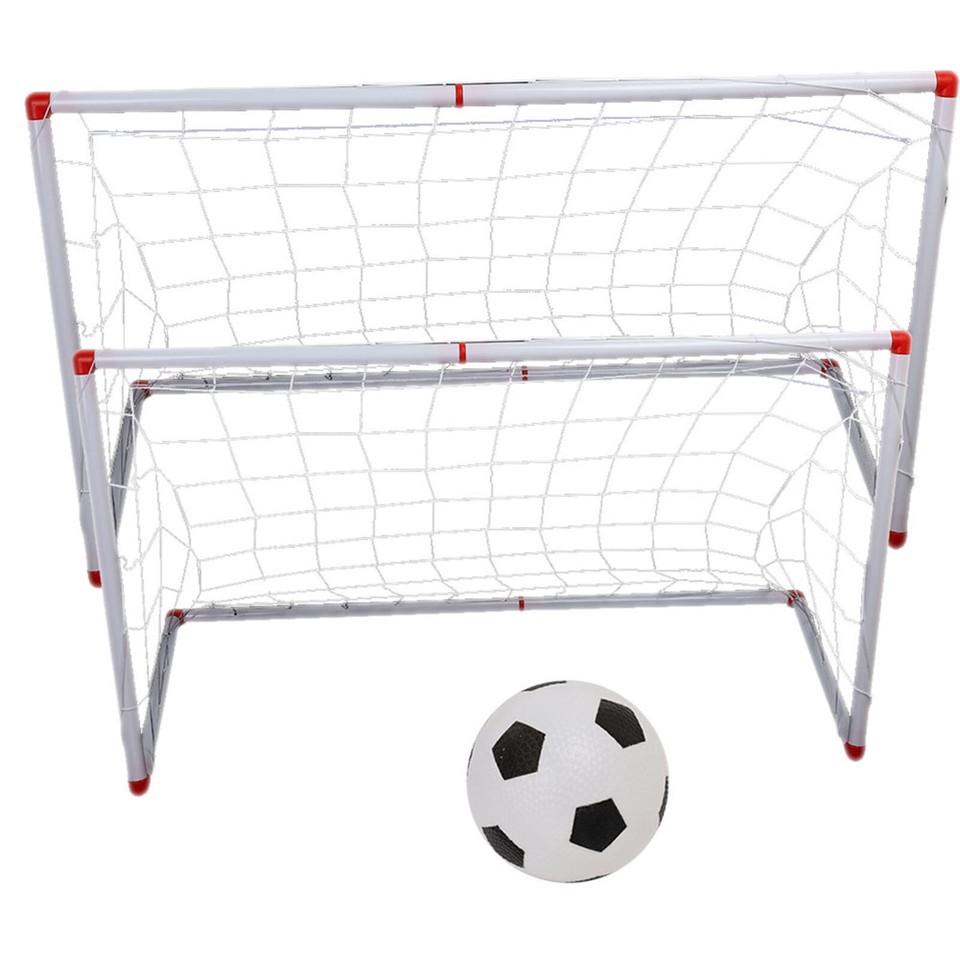 Indoor Outdoor Mini Children Football Soccer Goal Post Net Set with