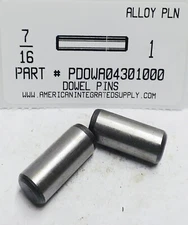 7/16X1 DOWEL PINS ALLOY STEEL PLAIN (5)