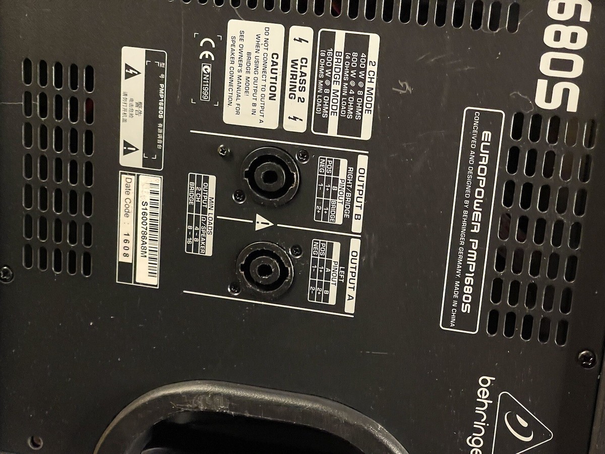 Behringer Europower PMP1680S 10-channel 1600W Powered Audio Behringer Europower PMP1680S 10-channel 1600W Powered Audio