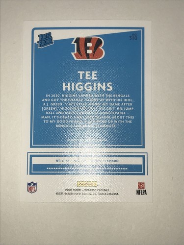 2020 Donruss Tee Higgins RC Rated Rookie Canvas #310 Bengals * AJ Cards - Picture 5 of 5