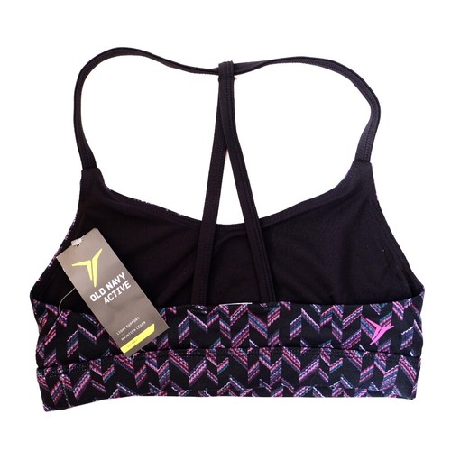 NEW OLD NAVY STRAPPY SPORTS BRA LIGHT SUPPORT XS EXTRA SMALL BLACK SPANDEX - Picture 2 of 4
