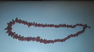 Collier En Corail Rouge Naturel - Longueur 51 Cm, Poids 24.05 G, Occasion