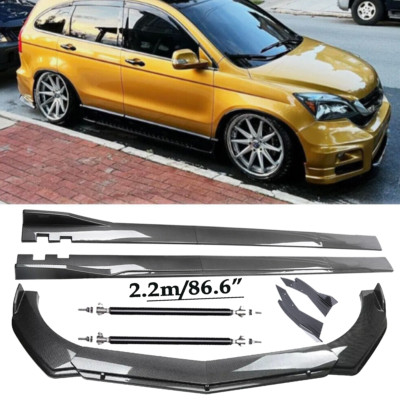Carbon Fiber Front Bumper Lip Spoiler & Side Skirt For Honda Pilot 2003-2023