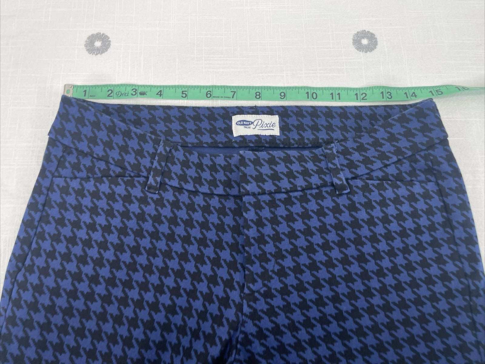 Old Navy Pixie Stretch Black / Blue Houndstooth C… - image 5