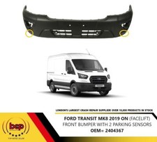 FORD TRANSIT 2022 MK8 FRONT BUMPER WITH SENSORS HOLES TEXTURED BLACK LOWER 