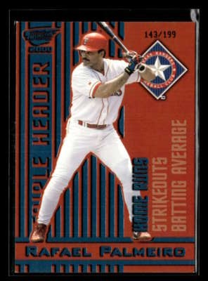 2000 Pacific Revolution Rafael Palmeiro Triple Header Platinum Blue /199 FX8611