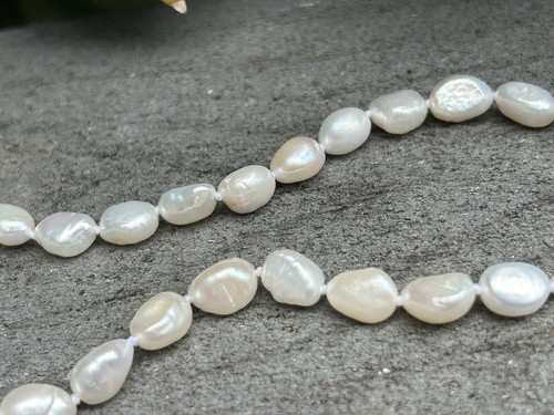 Genusis Baroque Pearls Natural Cultured Freshwater Necklace 18" Sterling Clasp - Picture 7 of 9