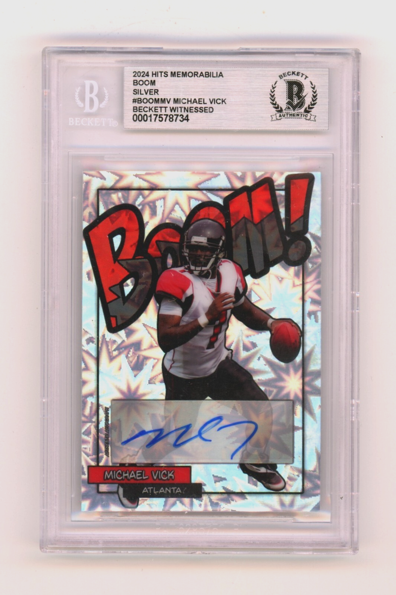 Michael Vick 2024 Hits Memorabilia BOOM Silver Signed BGS BAS Auto