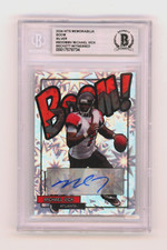 Michael Vick 2024 Hits Memorabilia BOOM Plata Firmado BGS BAS Automático Atlanta