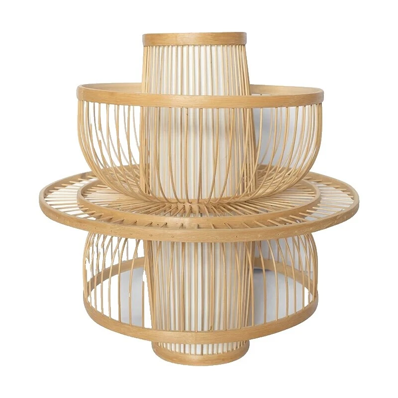 Lámpara Moderna De Bambú Tonos