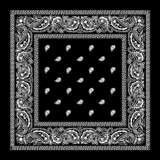 21" X 21 BLACK Bandana Face Mask Cover Paisley Multi-Color 100% Cotton