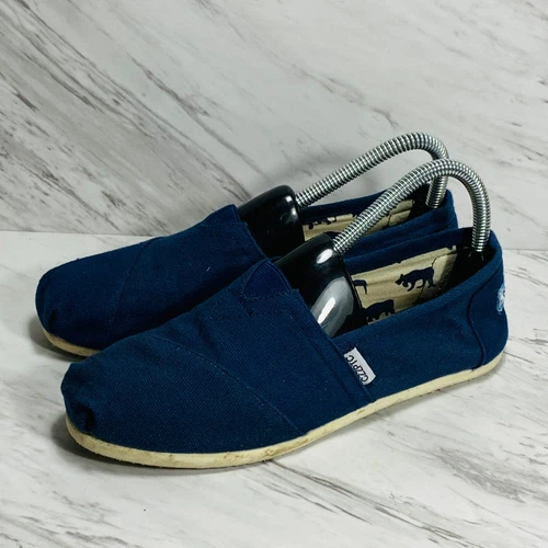 CZZPTC  Alpargata Recycled Cotton Canvas Navy Blue Animal Lined Canvas Shoes 7W
