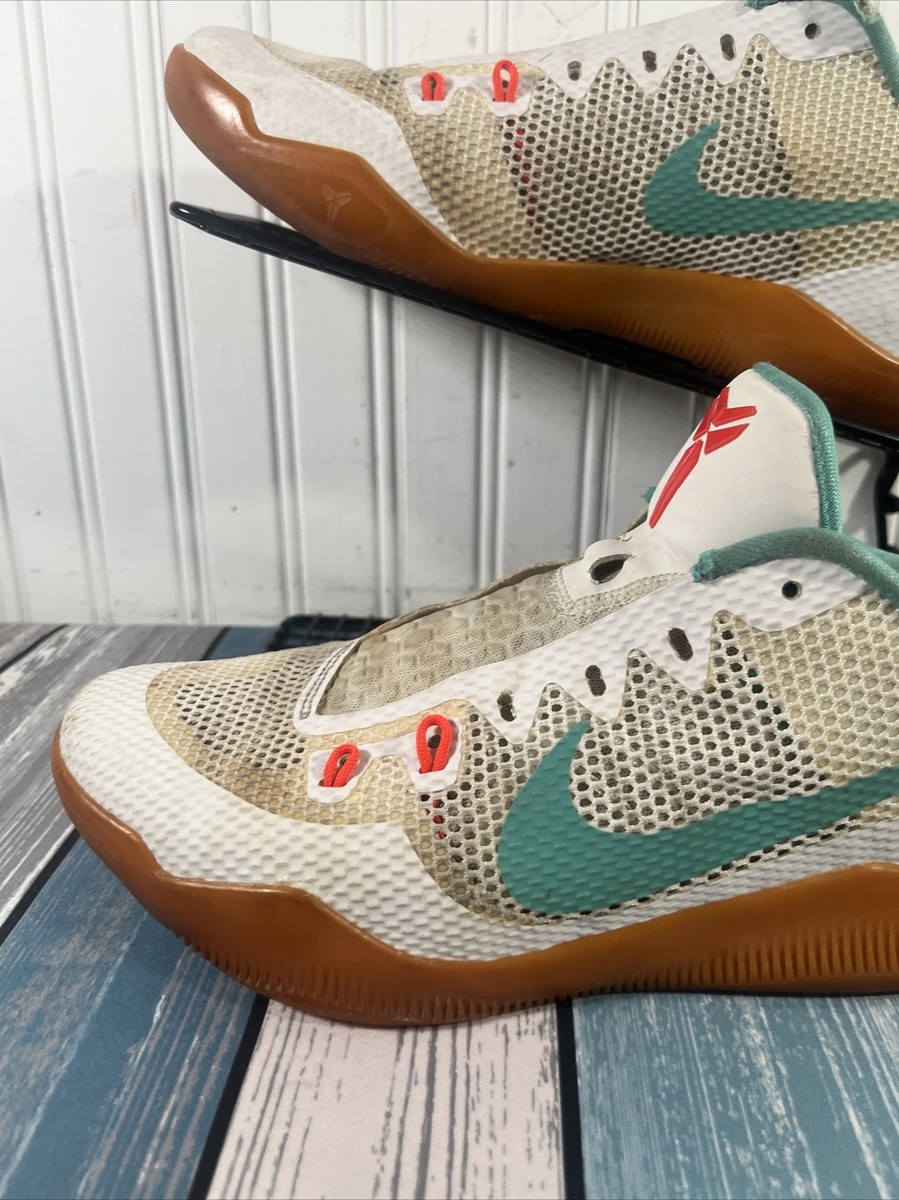 Nike Kobe 11 EM Low Summer Pack White Teal Crimson 836183-103 Men