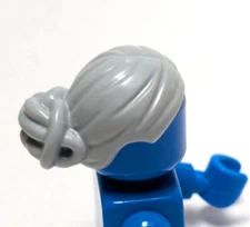 Lego - Minifigure Hair - Female, Grey, Twisted Bun, Middle Part