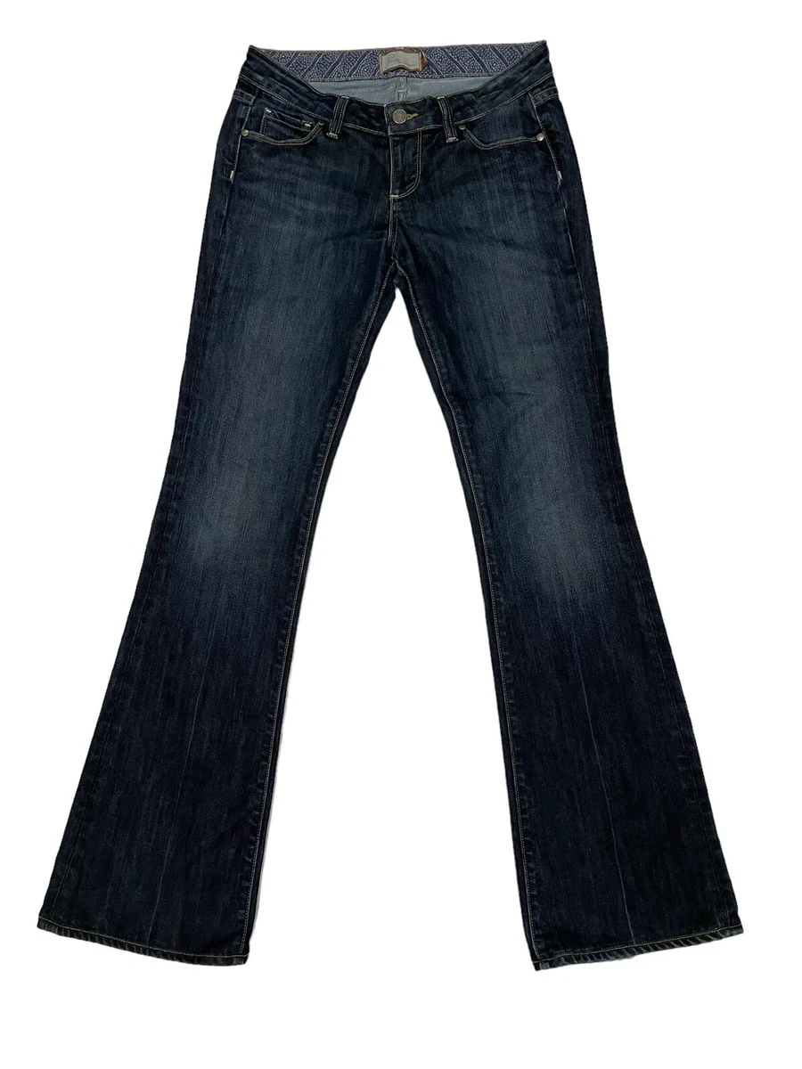 Paige Jeans Laurel Canyon Low Rise Bootcut Blue Distressed Women s