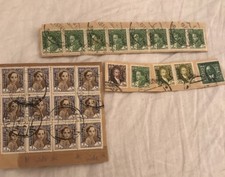 LOT OF  IRAQ 1943 LOT CUT OUT COVER 25 STAMPS REGISTERED CANCEL 