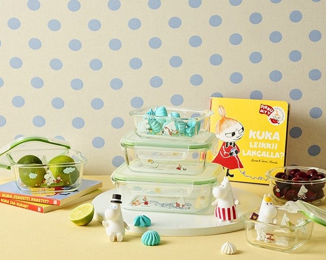 Moomin X Pyrex Circle Pattern Closed Container 960ml 1pcs for sale ...