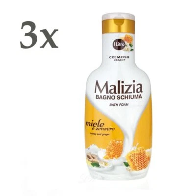 MALIZIA ITALY MALIZIA Honig und Ingwer Badeschaum 3x 1000ml