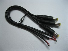 100 pcs Black 5.5x2.1mm DC Power Plug Male Connector With 22AWG Cord Cable 25cm