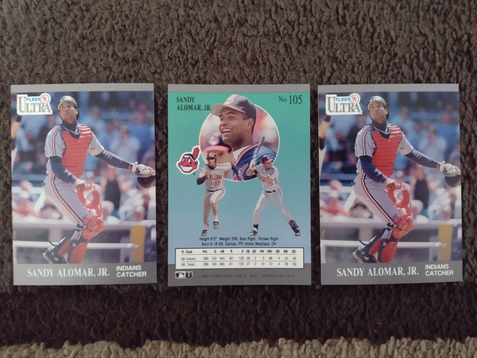 Sandy Alomar Jr- 21 1991 Fleer Ultra cards #105 Cleveland Guardians - Image 2 of 2