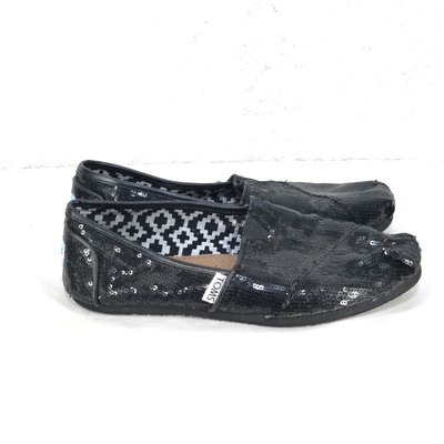 toms black glitter women's classics
