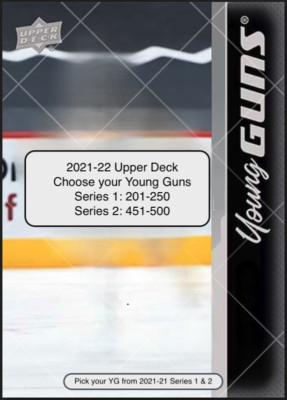 2021-22 Upper Deck Series 1 & 2 | Choose any Young Guns Rookies - Pack fresh NM