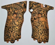 Hi Point JCP-40, JHP-45 pistol grips aztec calendar on gold plastic