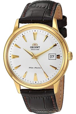 ORIENT  FAC00003W0,Men Dress,Mechanical Movement,Yellow Gold Tone Case,Strap,WR