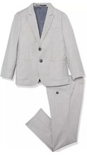 Isaac Mizrahi Boys' Slim Fit Solid Texture Jacket and Pant Suit Set. Size 10