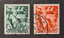 GERMANY REICH 1938 VF POSTALLY USED SET HORSES Mi.#660-61