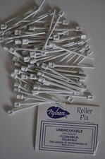 Vintage Plastic Hair Pins White 78 Pieces Unbreakable Hard Roller Pix