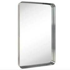 Tehome 20x30 Brushed Nickel Silver Bathroom Mirror for Wall in Stainless Steel
