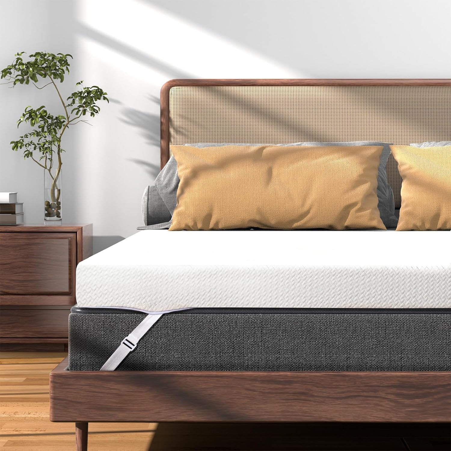 3 Inch Gel Memory Foam Mattress Topper Queen, Cooling Mattress Topper with Remov