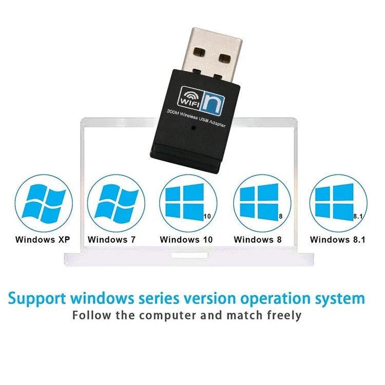 WLAN AC 300Mbps Stick Dual Band 2.4GHz WIFI Dongle USB Wireless Adapter - Bild 3 von 4