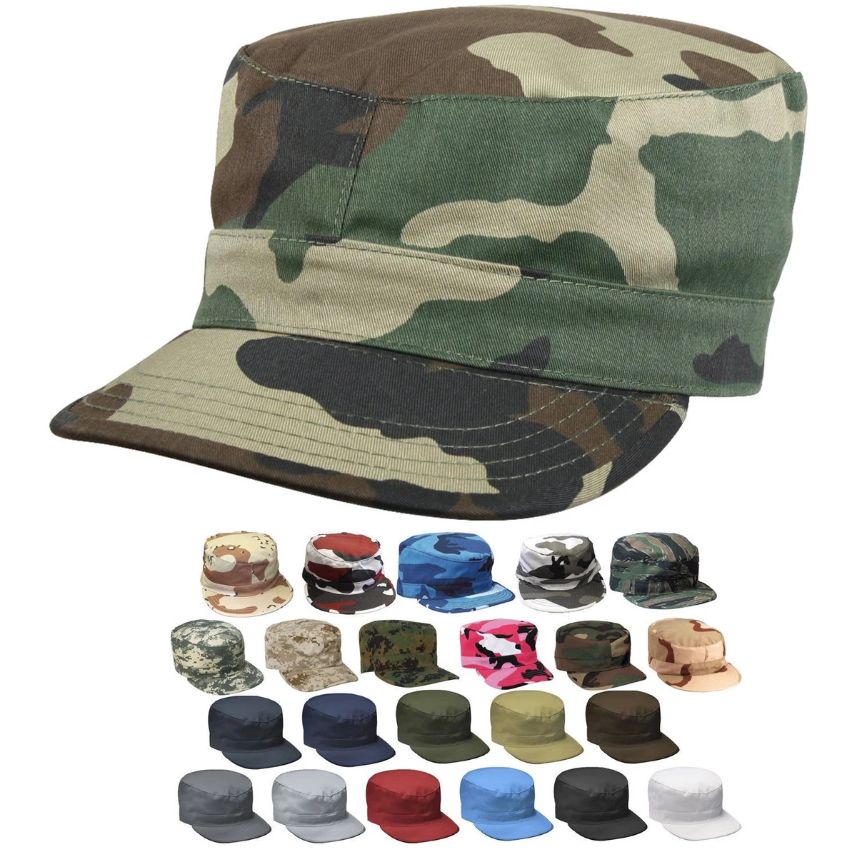 Tremendo arrastrar plan Military Fatigue Cap Fitted Tactical Uniform Camo Hat Army Field Patrol  Hunting | eBay