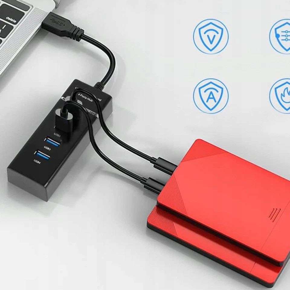 USB 3.0/2.0 Hub 4-7Port Splitter USB Verteiler Super Speed Adapter PC USB Laptop - Bild 4 von 4