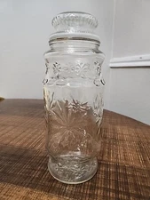 PLANTERS Mr. Peanut Clear Glass Jar Canister & Lid Storage Organize Vintage 1980