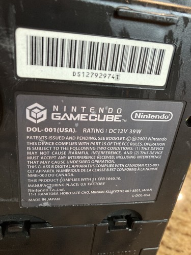 Nintendo GameCube Vintage Black DOL-001 Console OEM Purple Controller Gaming Fun - Picture 11 of 11