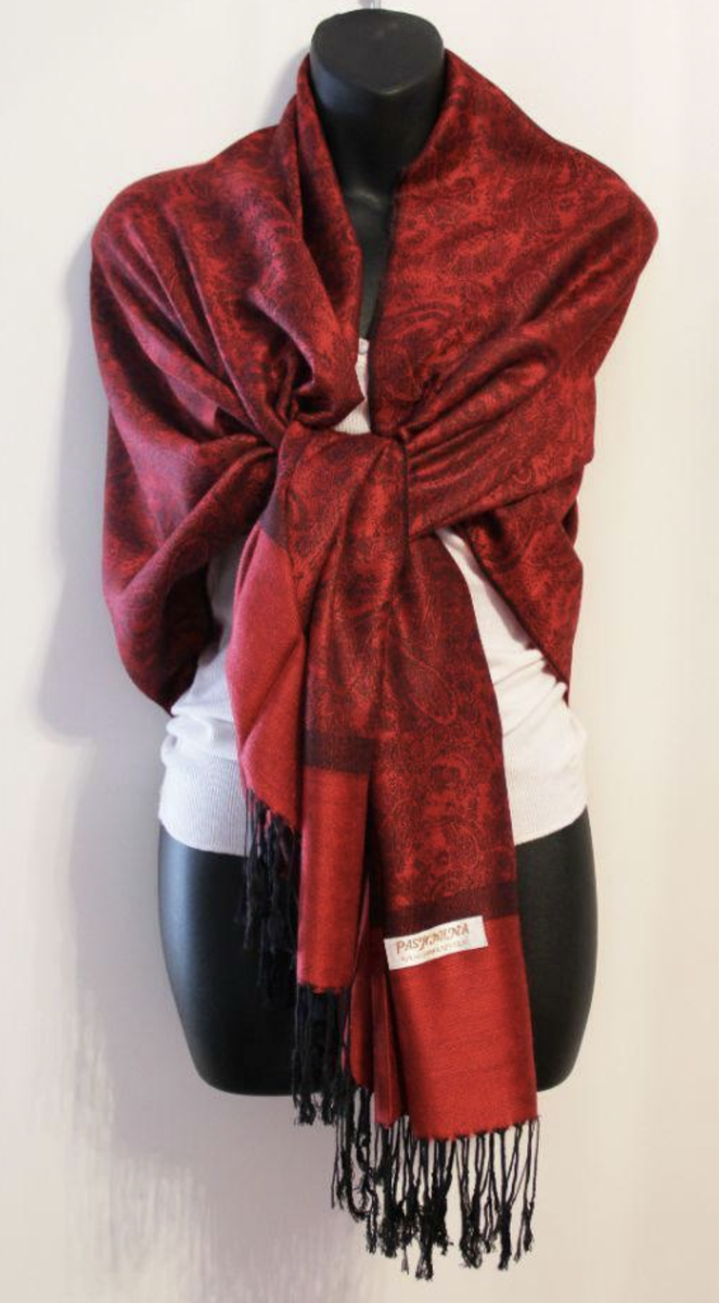 CRFASIBE Pashmina Sjaal voor Vrouwen, Paisley Patroon Shawl met Kwastjes, Zachte Sjaal Winter, Vrouwen Veelzijdig Draagbare Grote Stola voor alle Seizoenen(Roze