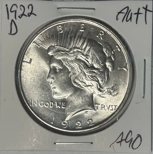 1922-D Peace Silver $1 Dollar Coin AU+