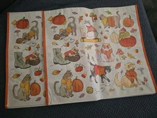  Fall Cats Sweaters Candy Corn Pumpkins Reusable Bag TJMaxx NWT Set Of 2