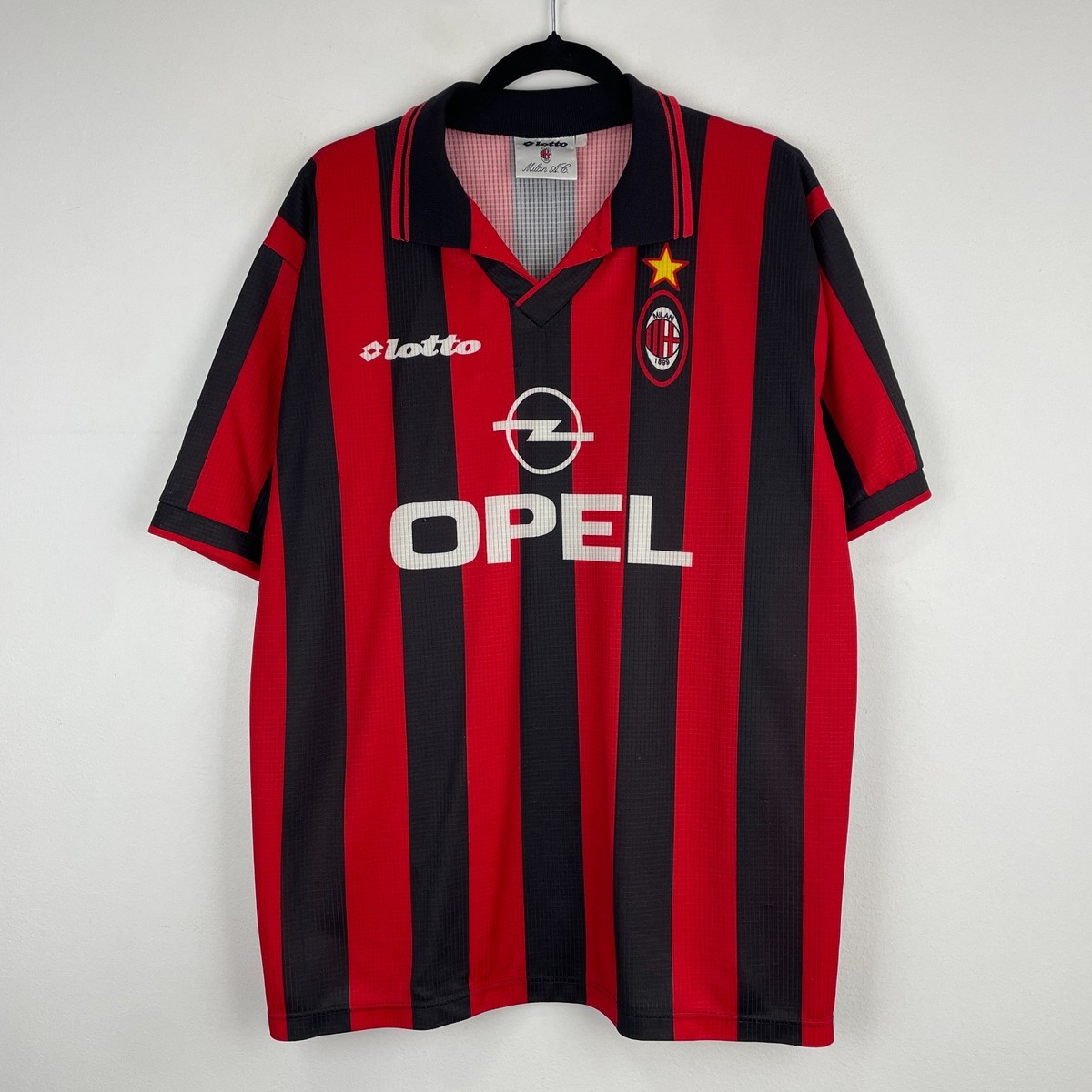 AC Milan 1997/1998 Lotto Vintage Home Football Shirt Soccer Jersey