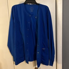 Cherokee Scrubs Workwear Revolution Snap Front Jacket Blue Large Style WW310