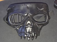 Black Skull Halloween Mask Steampunk Evil Skeleton Face Masquerade Party Cosplay