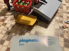 Playmobil Set 3201 Supermarkt Kasse Einkaufswagen Kassiererin Kassenband Kunde