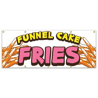 Funnel Cake Fries Banner Concession Stand Food Truck Single Sided