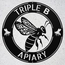 Custom Queen Bee Metal Art Sign Personalized Beekeeper Gift Apiary Decor Signs