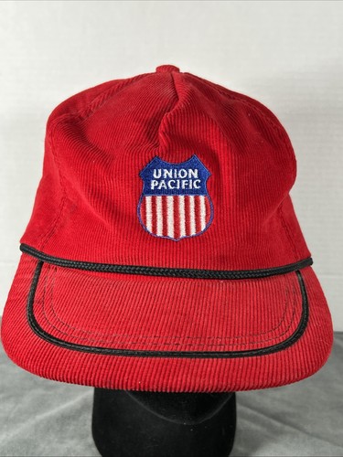 Gorra de camionero Union Pacific Snapback de colección roja pana hecha en EE. UU. - Imagen 1 de 16